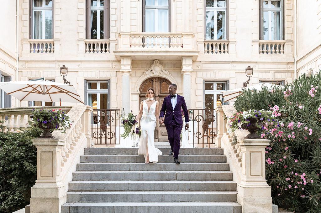 couple qui descend escalier festival mariage lyon